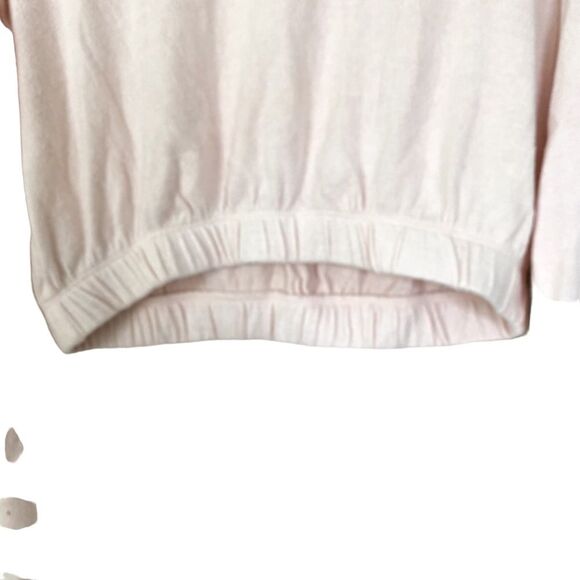 Forever 21 Baby Pink Long Sleeved Elastic Cropped Soft Knit Sweater Medium - Picture 8 of 8